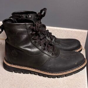 Timberland BRITTON HILL Mens Rubber Toe Leather Ankle Boots Black Waterproof 8.5